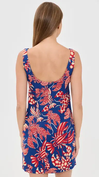 Farm Rio Lobster inen Mini Dress Red/Blue | Thumbnail 3