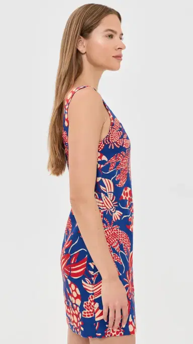 Farm Rio Lobster inen Mini Dress Red/Blue | Thumbnail 4