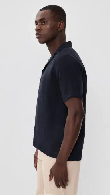 Orlebar Brown Maitan II Linen Shirt Night Iris | Thumbnail 4