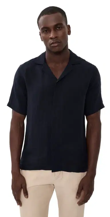 Orlebar Brown Maitan II Linen Shirt Night Iris | Thumbnail 1