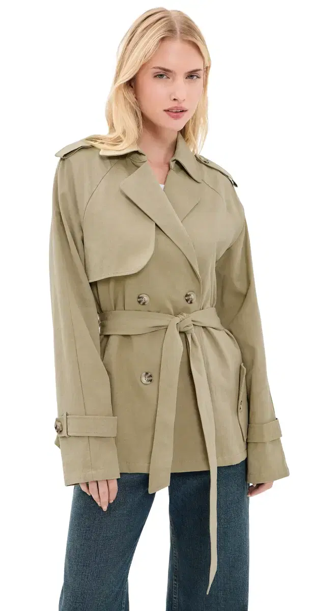 Cropped Trencherous Coat Tan