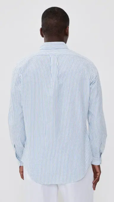 Polo Ralph Lauren triped eersucker Oxford Shirt White Bsr Blue | Thumbnail 3