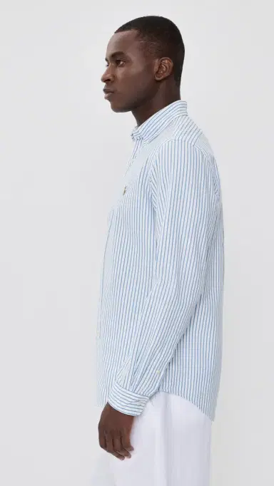 Polo Ralph Lauren triped eersucker Oxford Shirt White Bsr Blue | Thumbnail 4