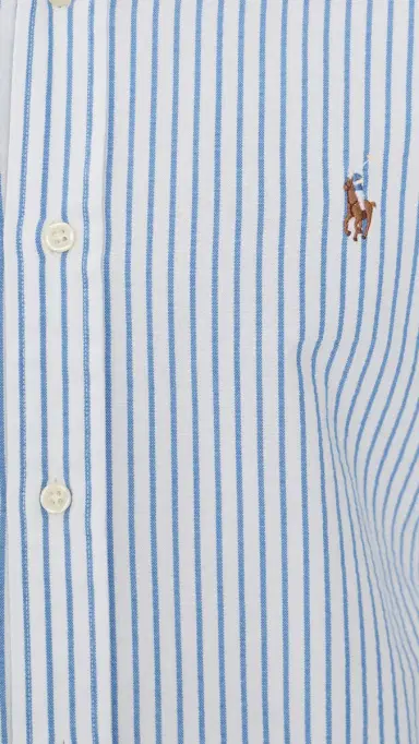Polo Ralph Lauren triped eersucker Oxford Shirt White Bsr Blue | Thumbnail 6