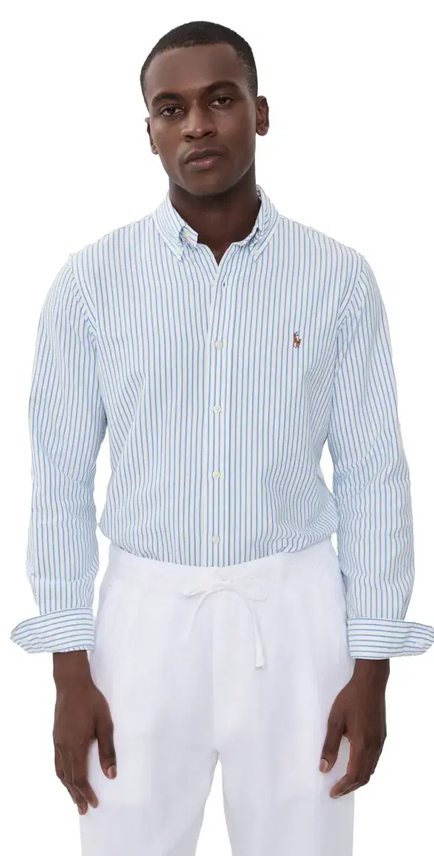 Polo Ralph Lauren triped eersucker Oxford hirt White Bsr Blue