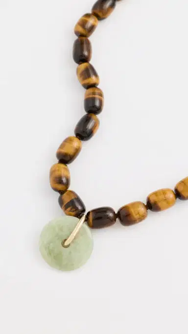 SHASHI Eye of Tiger Necklace Tigerseye/Jade One Size | Thumbnail 4
