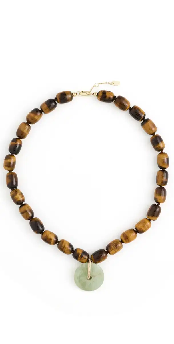 SHASHI Eye of Tiger Necklace Tigerseye/Jade One Size