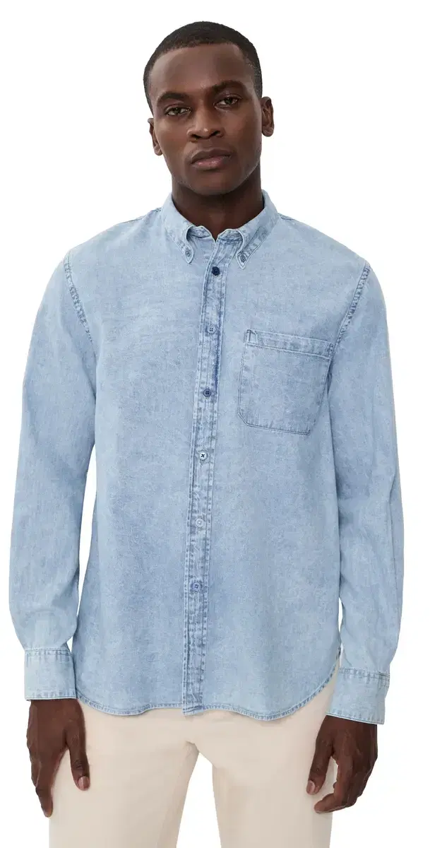 Long leeve Casual Fit hirt Medium Blue