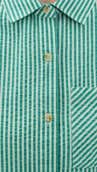 Marine Layer Gracey Oversized eersucker Shirt lushy tripe | Thumbnail 6
