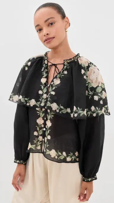 Sea Christina Print Cape Blouse | Thumbnail 2 Sea Christina Print Cape Blouse | Thumbnail 2