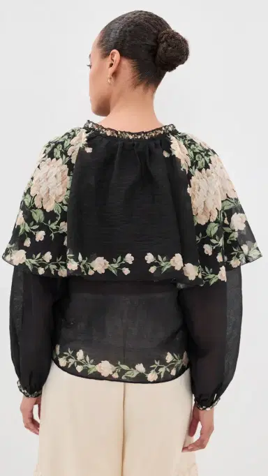 Sea Christina Print Cape Blouse | Thumbnail 3 Sea Christina Print Cape Blouse | Thumbnail 3