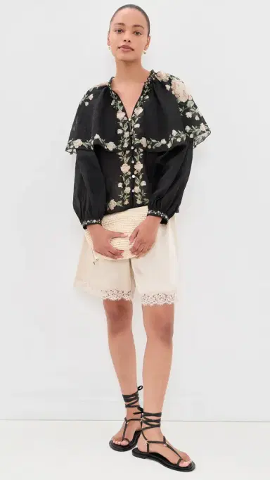 Sea Christina Print Cape Blouse | Thumbnail 5 Sea Christina Print Cape Blouse | Thumbnail 5