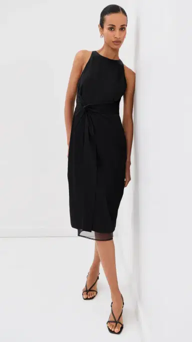 RÓHE Sarong Halter Dress Black | Thumbnail 2