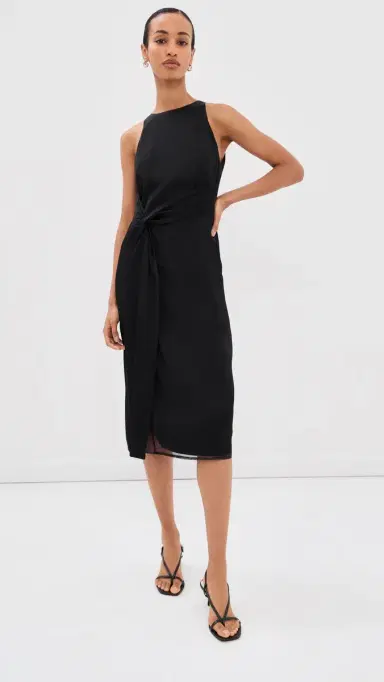 RÓHE Sarong Halter Dress Black | Thumbnail 5