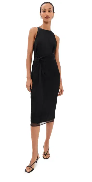 RÓHE Sarong Halter Dress Black | Thumbnail 1