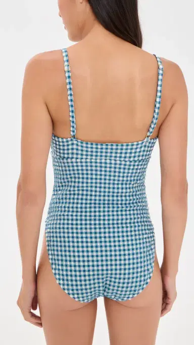 Hill House Home The Cori One Piece Teal Gingham | Thumbnail 3 Hill House Home The Cori One Piece Teal Gingham | Thumbnail 3