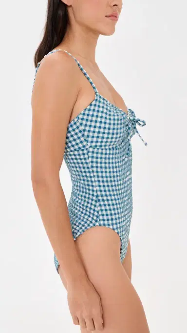 Hill House Home The Cori One Piece Teal Gingham | Thumbnail 4 Hill House Home The Cori One Piece Teal Gingham | Thumbnail 4