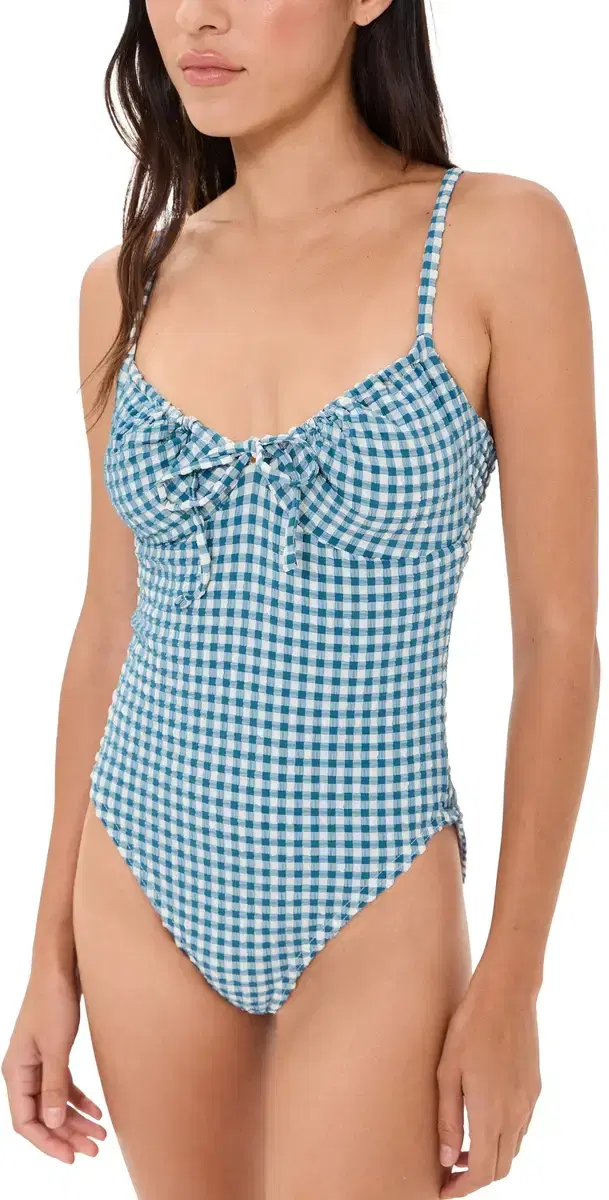 The Cori One Piece Teal Gingham