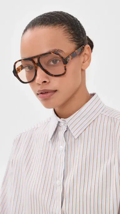 Elisa Johnson Maren Sunglasses Brown Tortoise One Size | Thumbnail 3