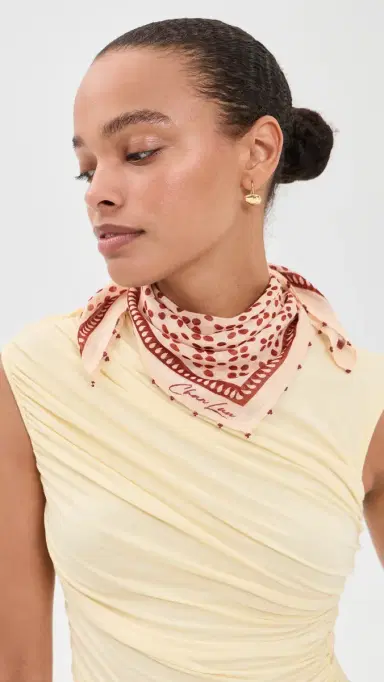 CHAN LUU Beaded Floral Bandana Pink Sand One Size | Thumbnail 3