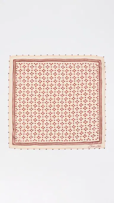 CHAN LUU Beaded Floral Bandana Pink Sand One Size | Thumbnail 4