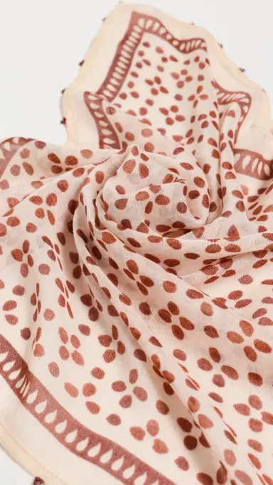 CHAN LUU Beaded Floral Bandana Pink Sand One Size | Thumbnail 5