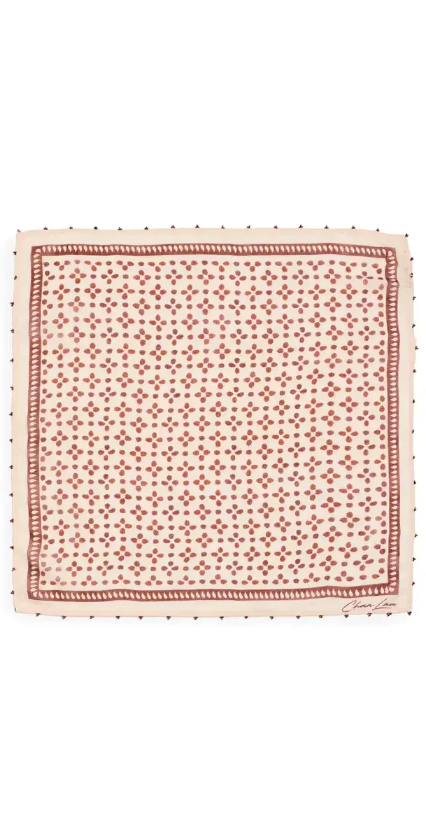 Chan Luu Beaded Floral Bandana Pink Sand One Size