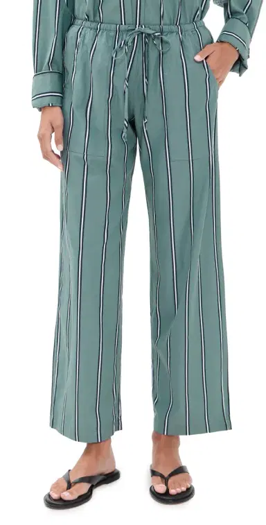 DONNI. The Pop Stripe Drawstring Pants Sage | Thumbnail 1 DONNI. The Pop Stripe Drawstring Pants Sage | Thumbnail 1