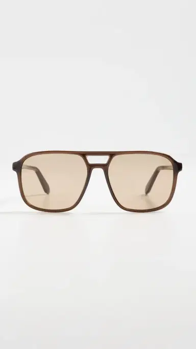 Quay On The Fly Sunglasses Dark Brown/Tan One Size | Thumbnail 2