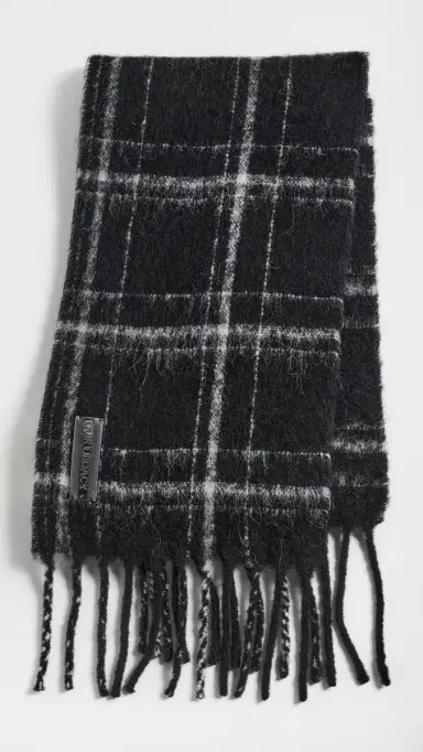 Our Legacy Estate Alpaca Scarf Black Fuzzy Alpaca Check One Size | Thumbnail 2 Our Legacy Estate Alpaca Scarf Black Fuzzy Alpaca Check One Size | Thumbnail 2