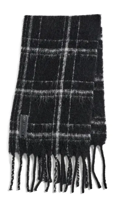 Our Legacy Estate Alpaca Scarf Black Fuzzy Alpaca Check One Size | Thumbnail 5 Our Legacy Estate Alpaca Scarf Black Fuzzy Alpaca Check One Size | Thumbnail 5