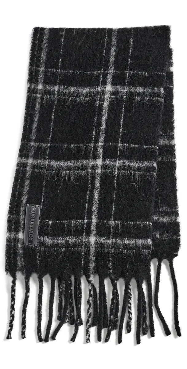 Our Legacy Estate Alpaca Scarf Black Fuzzy Alpaca Check One Size