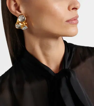 Saint Laurent Bubble embellished clip-on earrings | Thumbnail 5