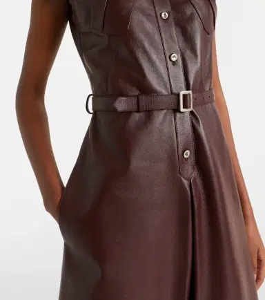 McQueen Belted leather midi dress | Thumbnail 6 McQueen Belted leather midi dress | Thumbnail 6