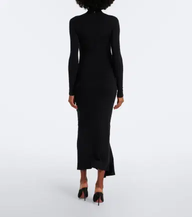 Mugler Draped wool-blend jersey midi dress | Thumbnail 5 Mugler Draped wool-blend jersey midi dress | Thumbnail 5