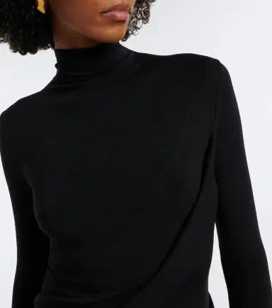 Mugler Draped wool-blend jersey midi dress | Thumbnail 6 Mugler Draped wool-blend jersey midi dress | Thumbnail 6