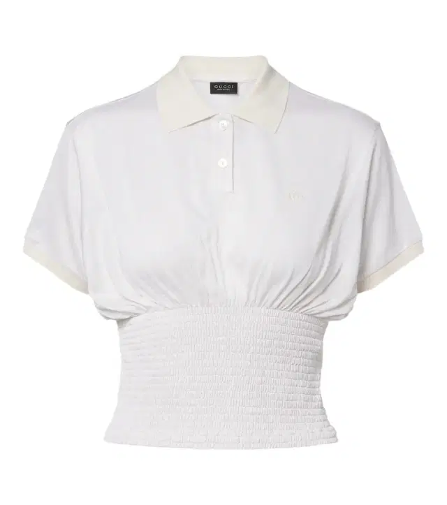 Double G shirred silk top
