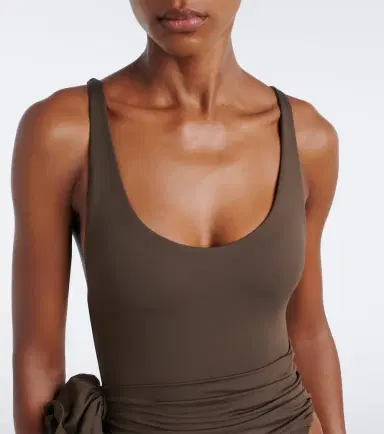 Magda Butrym Floral-appliqué draped swimsuit | Thumbnail 4