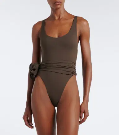 Magda Butrym Floral-appliqué draped swimsuit | Thumbnail 5