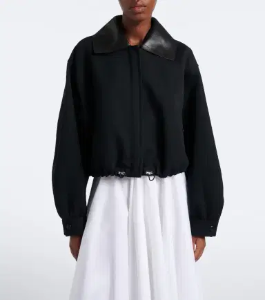 Givenchy Leather-trimmed cotton and wool jacket | Thumbnail 2