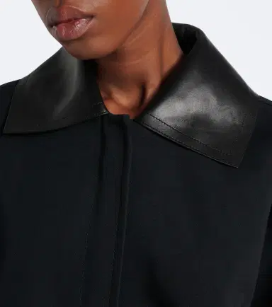Givenchy Leather-trimmed cotton and wool jacket | Thumbnail 3