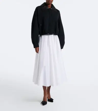 Givenchy Leather-trimmed cotton and wool jacket | Thumbnail 5