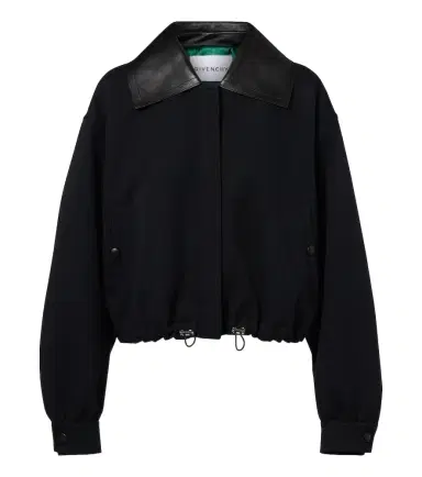 Givenchy Leather-trimmed cotton and wool jacket | Thumbnail 1