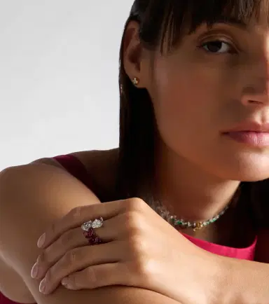 Kamyen 18kt white gold ring with rubies and diamonds | Thumbnail 2 Kamyen 18kt white gold ring with rubies and diamonds | Thumbnail 2