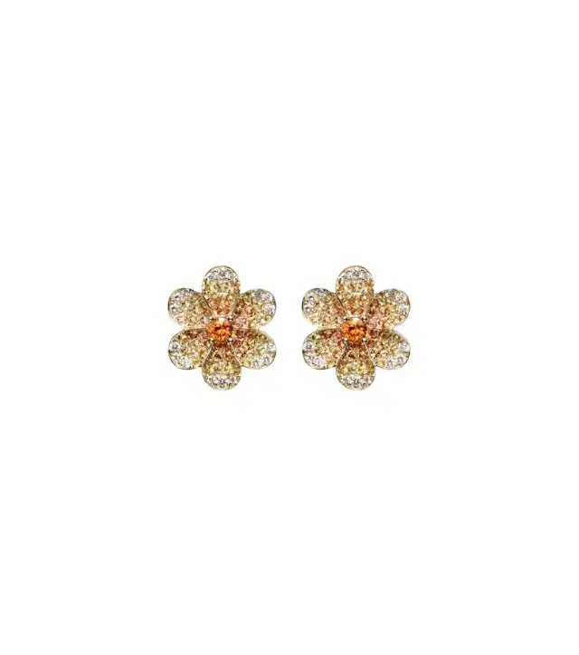 Yvonne Léon Daisy 9kt gold earrings with sapphires and diamonds