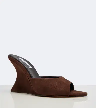 Aquazzura Bisous Wedge suede mules | Thumbnail 4 Aquazzura Bisous Wedge suede mules | Thumbnail 4