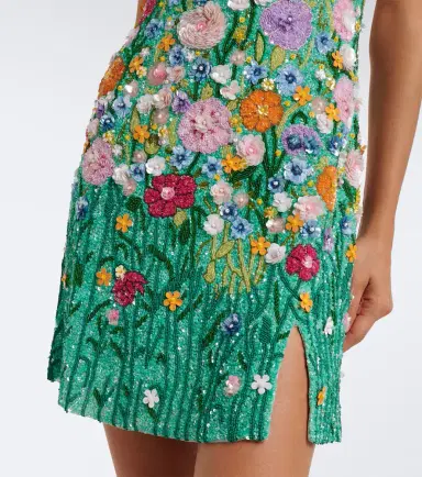 LA FUORI Là Fuori Embellished floral-appliqué minidress | Thumbnail 2