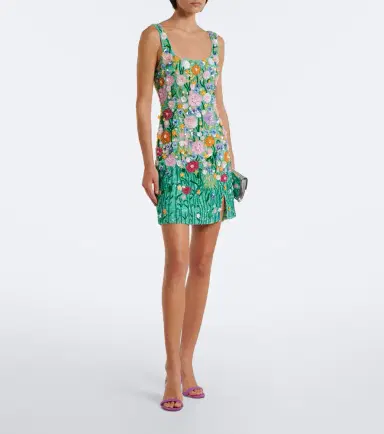 LA FUORI Là Fuori Embellished floral-appliqué minidress | Thumbnail 4