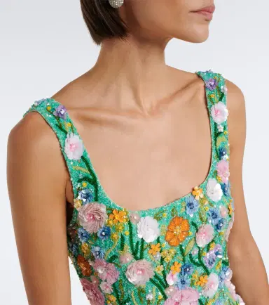 LA FUORI Là Fuori Embellished floral-appliqué minidress | Thumbnail 5