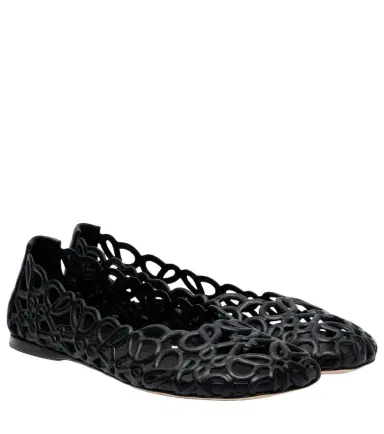 Loewe Petal Anagram leather ballet flats | Thumbnail 1